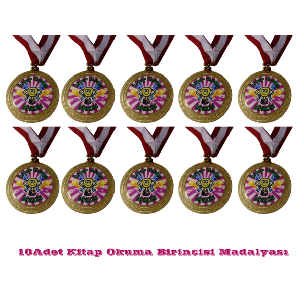 Kitap okuma birincisi madalya toplu